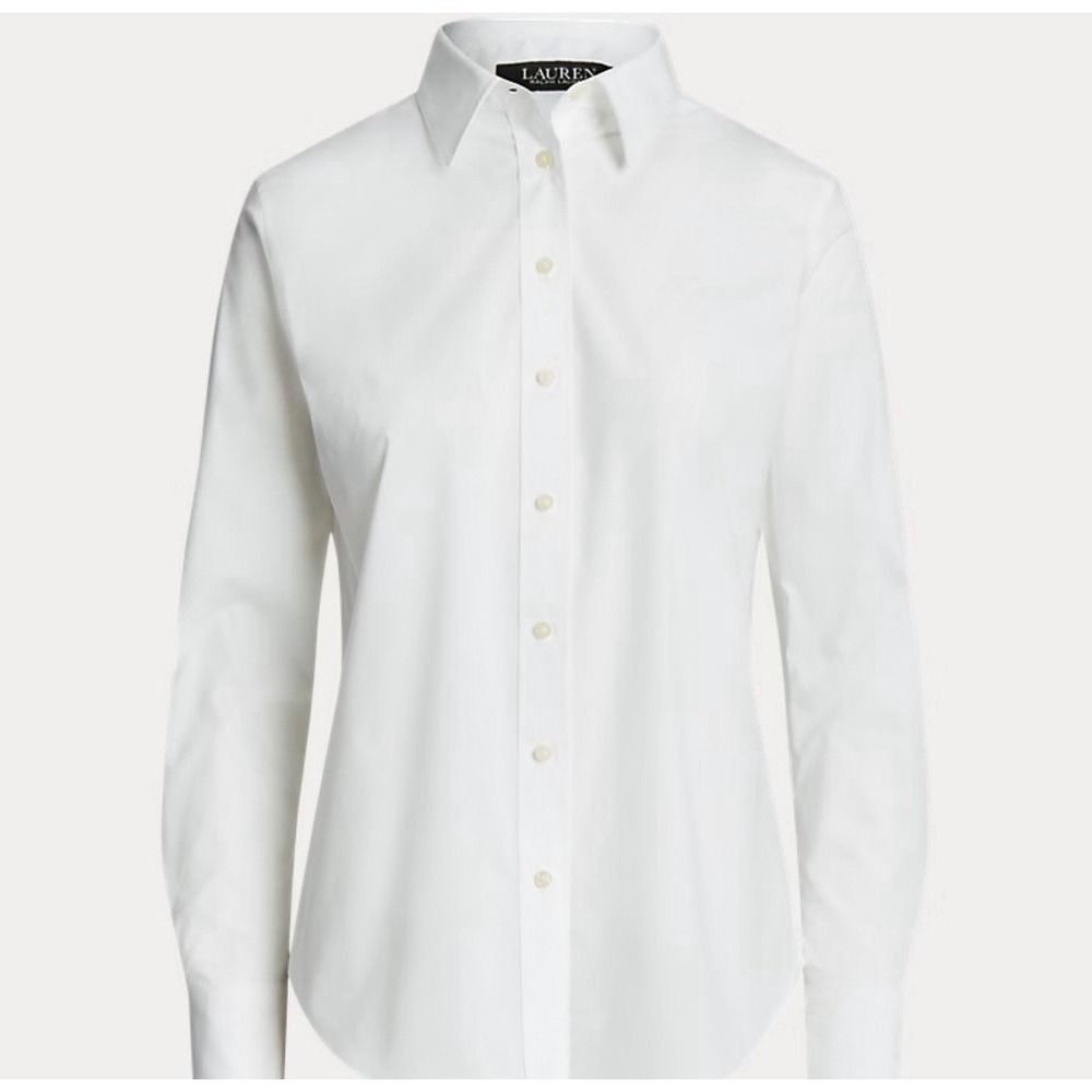 Womens Polo Ralph Lauren Cotton BroadclothLong-Sleeve White Shirt Size3xMint495